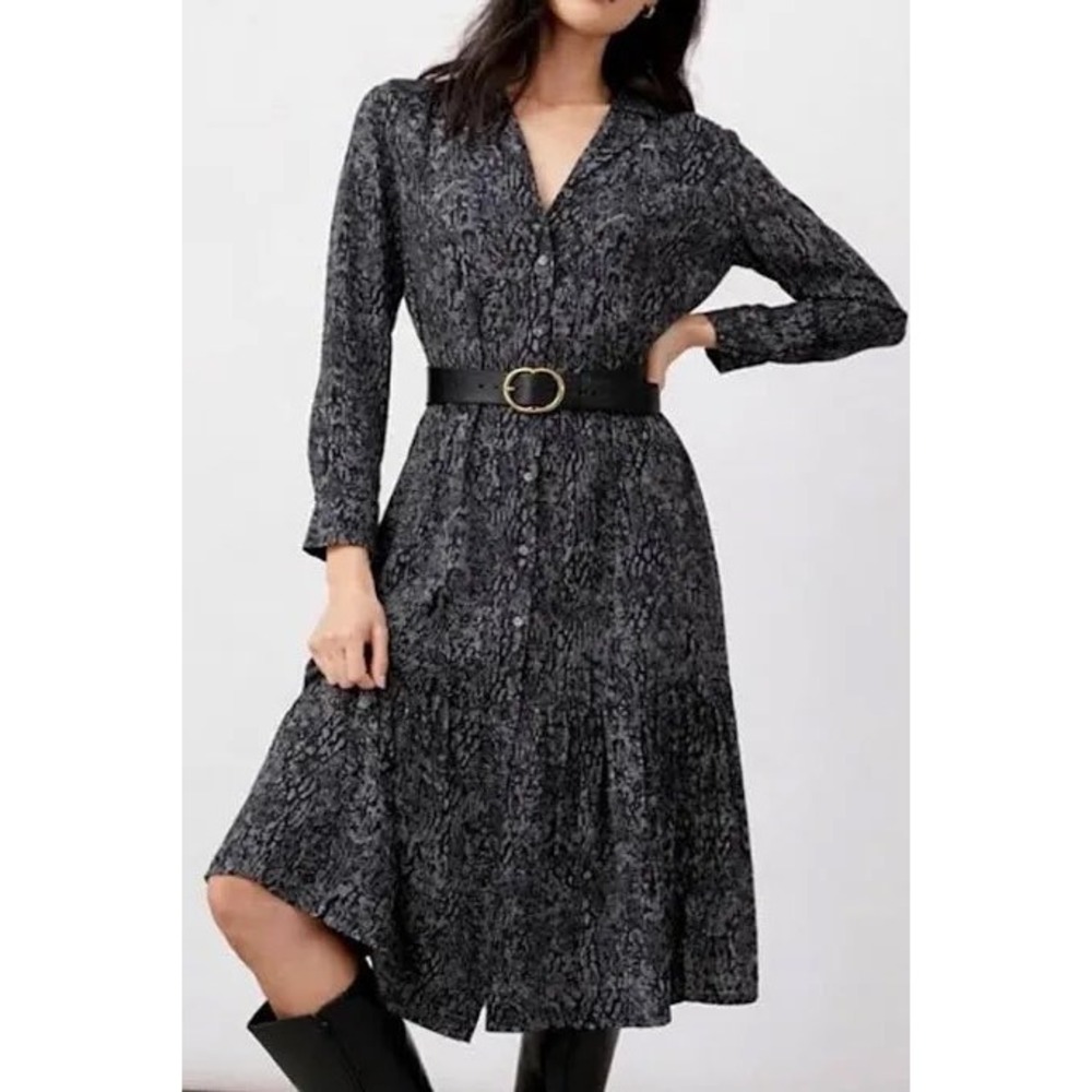 Rails Beatrice Dress in Charcoal Abstract Animal Size Medium